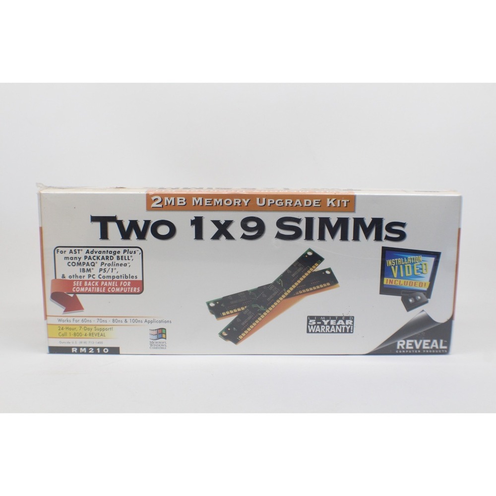 Vintage Sealed! Reveal RM210‎ 2MB Memory Upgrade Kit 30 Pin SIMM 1x9